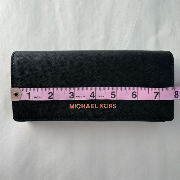 NEW Michael Kors Black Leather Jet Set CarryAll NWT Clutch Wallet - Picture 5 of 10